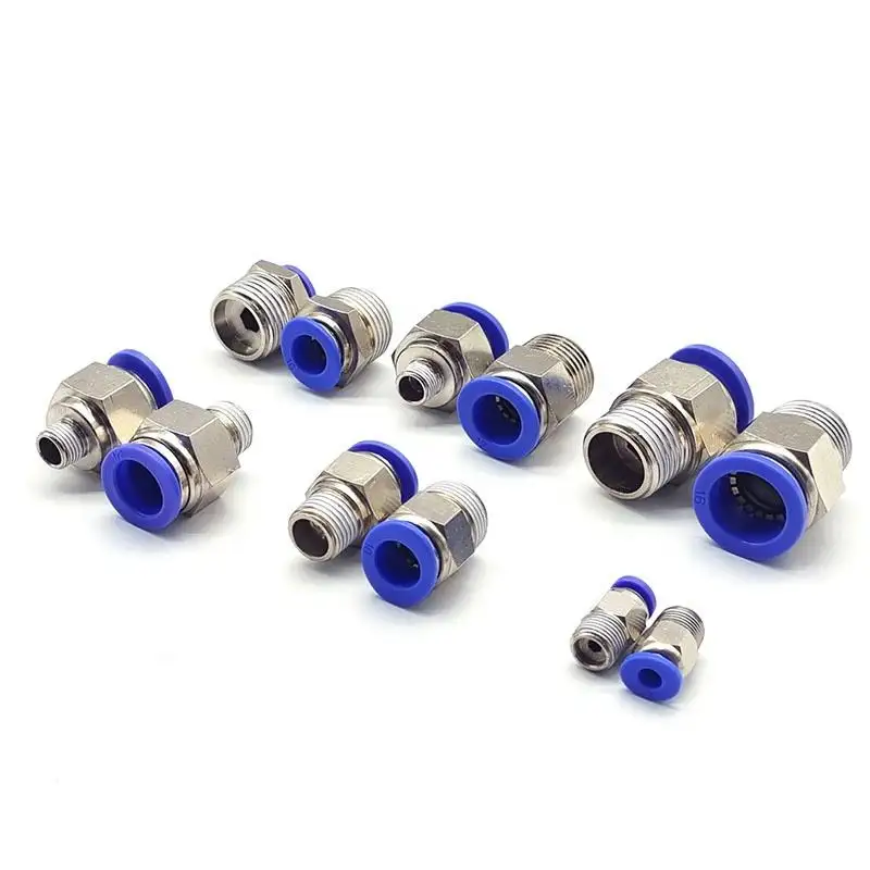 Tubo maschio dritto da 1/4 pollici OD x filettatura NPT da 1/4 pollici spingere per collegare i raccordi PC-1/4-N2