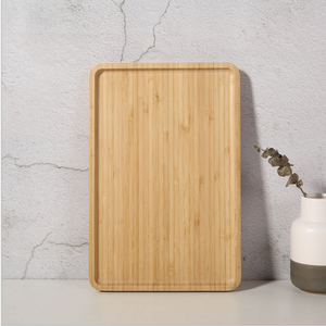 竹サービングトレイプレート朝食皿木製フードトレイホームレストラン竹スナックプレート - Product Image 3