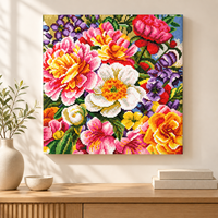Kit de Peinture Diamant Fleurs Épanouies KS Craft – Perforation Spéciale, Art Floral Diamanté, Décoration Murale DIY, Cadeau