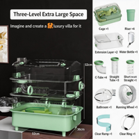 Vente directe d'usine, cage à hamster de luxe, cage personnalisée pour petits animaux, mignonne, à double étage, grande maison pour hamster
