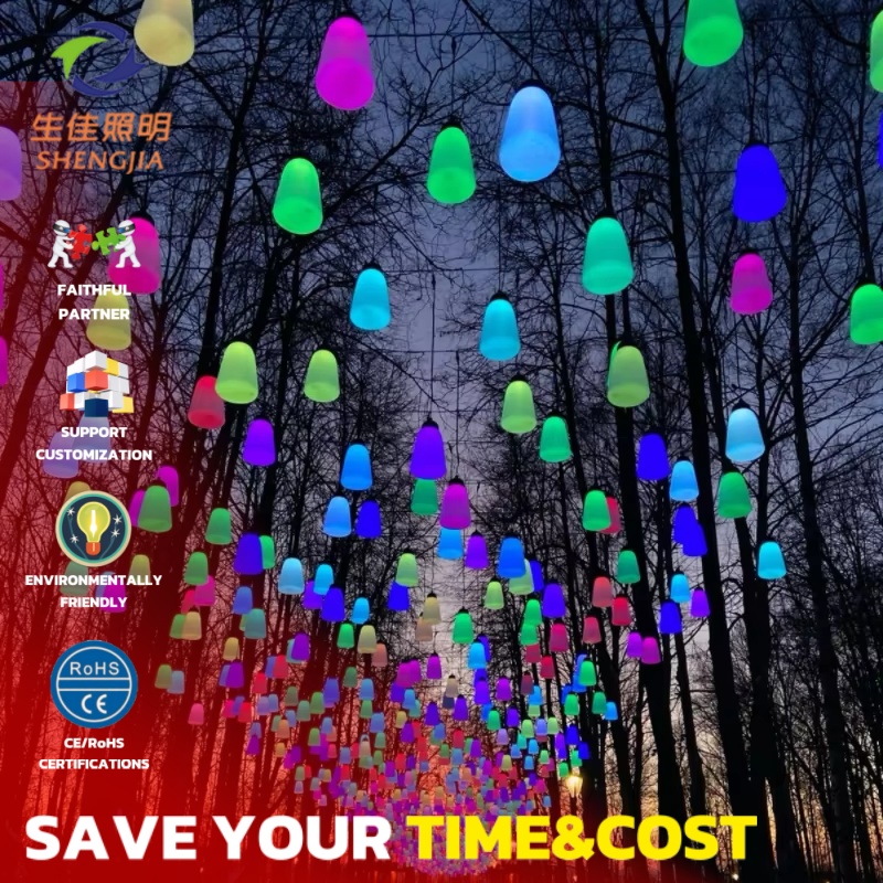 Shengjia Lighting Christmas Plastic Outdoor IP65 Decorative LED Reed Flower Light - 5W 50000 Hours