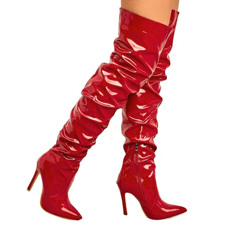 China wholesale hot sale Autumn Winter Women Knee Thin High Heels ladies Boots