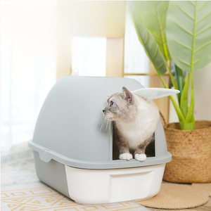 Grande litière pour chat entièrement fermée et portable <span class=keywords><strong>avec</strong></span> fonction de nettoyage facile, pelle <span class=keywords><strong>à</strong></span> litière intégrée, en <span class=keywords><strong>plastique</strong></span> et <span class=keywords><strong>avec</strong></span> <span class=keywords><strong>couvercle</strong></span> - Product Image 4