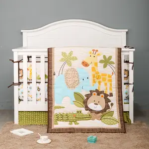 Safari Cot Baby Beddengoed Set, Kinderkamer Beddengoed Voor Standaard Maat Wieg Bed Set 3 Stuk Hoeslaken Dekbed Wieg Rok