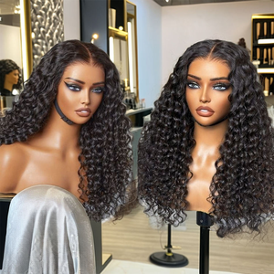 Perruques Lace Front Courtes Bob en <span class=keywords><strong>Cheveux</strong></span> Humains Naturels Bouclés Birmans, Sans Colle, <span class=keywords><strong>Cheveux</strong></span> Brésiliens Bruts, Perruque Frontale HD, Fournisseur - Product Image 2