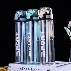 Vente en gros 550ML Sports Gym Bouteille d'eau en plastique avec couvercle rebond et sangle Logo personnalisé pour le voyage - Product Image 4