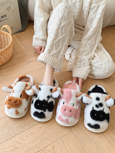 Pantofole <span class=keywords><strong>da</strong></span> <span class=keywords><strong>Donna</strong></span> alla Moda con Disegni Colorati in Peluche, <span class=keywords><strong>Scarpe</strong></span> Invernali Antiscivolo per Interni - Product Image 6