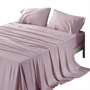 4PCs Cooling Breathable 300tc Bed Set 100% Bamboo Fiber <b>Sheets</b> <b>Queen</b> <b>Size</b> Deep Pocket Stitching Home Hotel Use - Product Image 6