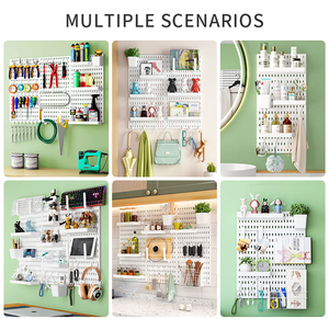Organisateur mural LUYI <span class=keywords><strong>pour</strong></span> jeux de société, accessoires de rangement à crochets, panneau perforé mural noir, vente en gros - Product Image 6