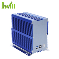 Venta caliente sin ventilador Intel Core I5 7360U Mini PC industrial integrado con 2 PCI DDR4 6 COM para ciudades inteligentes
