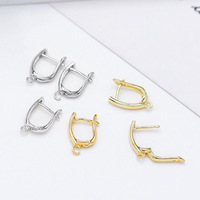 Copper Plated 18K Real Gold U-shaped Ear 14K Color Retaining Ring DIY Handmade Rings Pendant Accessories A40