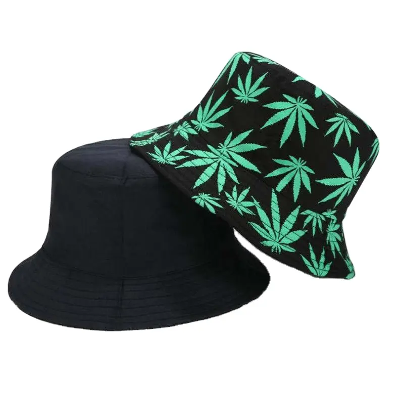 New Designer Printed Maple Leaf Bucket Hat Unisex Reversible Pattern Bucket Hat Fisherman Caps Luxury Bucket Hat Logo Custom