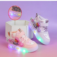 Chaussures lumineuses pour enfants, motif dessin animé, souples, résistantes, en PVC, amorties, flexibles, pour l'extérieur, décontractées, nouvelles chaussures de princesse