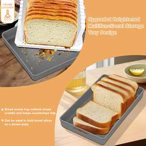 Trancheuse à pain pliable en gros avec bac récupérateur de miettes, outil de pâtisserie et de boulangerie - Product Image 3