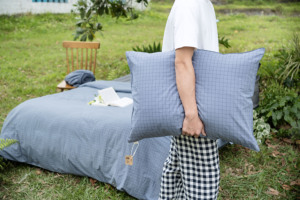 Washed Linen-Like Bedding Set 4 Pieces 2 Pillow cover Duvet Cover <b>Fitted</b> Bed <b>Sheet</b> Soft Premium 100% Cotton Washed King <b>Queen</b> - Product Image 2