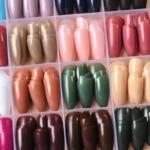 288 <span class=keywords><strong>Uñas</strong></span> Postizas de Almendra en Rojo/Verde/Azul/Blanco Brillante, <span class=keywords><strong>Cortas</strong></span>, Color Sólido, Cobertura Completa, <span class=keywords><strong>Uñas</strong></span> Acrílicas a Presión - Product Image 5