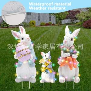 Grand lapin de Pâques original, panneau de jardin, décoration de vacances pour la cour et la pelouse - Product Image 3