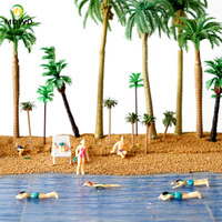 Figurines miniatures de natation en plastique, modèles de personnes de plage multi-échelles, accessoires pour diorama et micro-paysages DIY