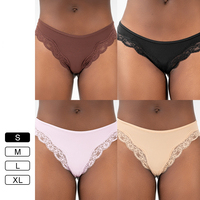 Nouvel arrivage de sous-vêtements sexy en dentelle pour femmes de haute qualité coupe respirante solide string slip mince et lisse culotte mi-taille pour femmes