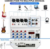 Console de mixage audio portable 6 canaux, 99 effets sonores, console audio professionnelle pour PC, streaming en direct, podcasting, spectacles de DJ