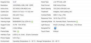 Panel LCD Kelas Komersial Premium 23,8 inci |   FHD, 250cd/<span class=keywords><strong>m</strong></span>², 3000:1 Modul VA (M238HVN01.0) |   Antarmuka LVDS 75Hz, 30-pin - Product Image 5