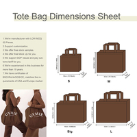 Sacs fourre-tout en toile personnalisés de luxe avec motif lettres imprimées, à longues poignées, réutilisables, en coton, pour le shopping (vente en gros)