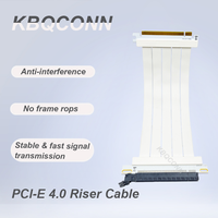 EMI-Abschirmung Weißes PCIe 4.0 X16 Verlängerungskabel 64GB/s 180 Grad Drehung 31-adriges Versilbertes Kabel ITX Maßgefertigtes Grafikkabel