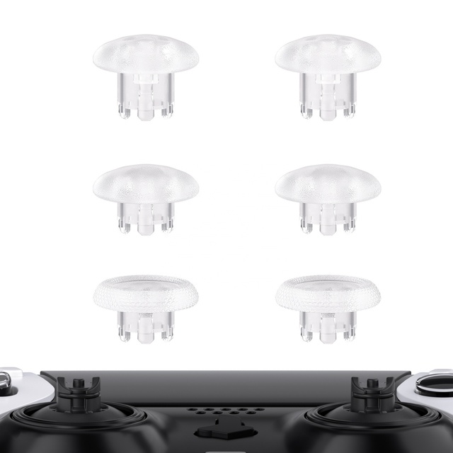 EXtremeRate Custom Clear Replacement Joystick Swappable Thumbsticks for PS5 Edge Controller