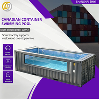 Piscine Modulaire Préfabriquée en Conteneur Maritime 20 pieds, Structure en Acier, Fenêtre Latérale en Verre, Design Moderne, Garantie Incluse