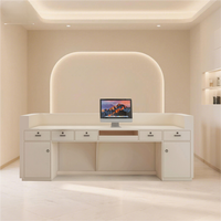 Bureau de réception moderne extensible en bois sans formaldéhyde, couleur personnalisable, Guankai, pour salle de sport, bureau, restaurant, bar, boutique