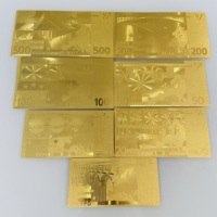 7 Designs Billets de banque factices Euro à feuille d'or 5 10 20 50 100 200 500 Euro, Cadeaux du Nouvel An, Argent de jeu