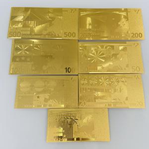 7 Designs <span class=keywords><strong>Billets</strong></span> de banque factices Euro à feuille d'or 5 10 20 50 100 200 500 Euro, Cadeaux du Nouvel An, Argent de jeu - Product Image 2