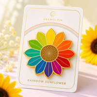 Nouvelle fleur chaude pour épinglette blanc en gros Logo personnalisé mignon dessin animé métal Badges arc-en-ciel fierté émail broches tournesol plaqué