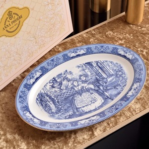 Ensemble d'assiettes à poisson en céramique vintage de luxe européennes, très demandées, pour mariage - Product Image 2