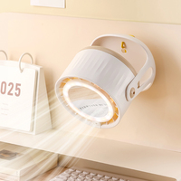 Ventilateur de maquillage avec miroir et lumière LED, ventilateur mural ou de bureau, silencieux, grand débit d'air, rechargeable par USB, ventilateur personnel portable