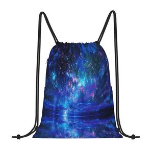 Drawstring Backpack <b>Bags</b> Sack Pack Cinch Tote Sport Storage Polyester <b>Bag</b> for Gym Traveling - Product Image 3