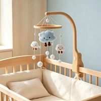 Mobile musical nordique en macramé fait main pour berceau et chambre d'enfant, décoration suspendue
