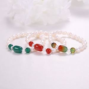 Bracelet en perles de riz baroques d'eau douce de 7 mm pour femmes, source de bijoux en gros, bracelet, bracelet, bracelet - Product Image 3