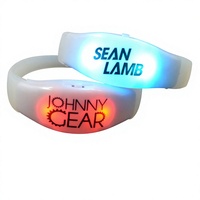 Bracelet lumineux LED personnalisé, clignotant, réactif à la musique, pour événements et fêtes