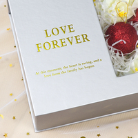 Caja de regalo vacía de flores, cajas magnéticas abiertas con ventana, de lujo, personalizadas, color gris