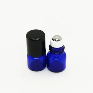 RUIPACK OEM OEM 1ml petit rouleau de verre sur la bouteille cosmétique d'huile essentielle bouteille en verre de couleur bleue rouleau de verre sur la bouteille pour l'huile essentielle