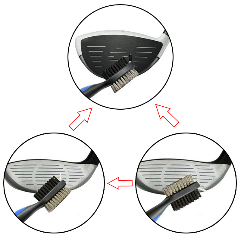 Hot selling 2pcs in one kit golf club cleaning brush perfect kit with 6 Heads Golf Club Grooving Sharpener in golf course
