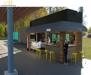 Boutique Kiosque à café Stone Look Comptoir <span class=keywords><strong>de</strong></span> café <span class=keywords><strong>de</strong></span> haute qualité Kiosque à café pour centre commercial à vendre - Product Image 6