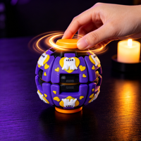 Bola Antiestrés con Luz LED de Fantasma de Halloween, Bola Giratoria Impresa en 3D con Luz LED para Aliviar la Ansiedad