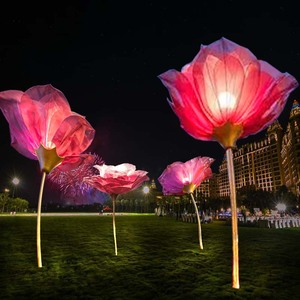 Nhân Tạo Rose Vườn Ánh Sáng Không Thấm Nước Hoa Đèn Ngoài Trời Bãi Cỏ Đèn Vuông Chủ Đề Công Viên Hiển Thị Cảnh Quan <span class=keywords><strong>LED</strong></span> Chiếu Sáng - Product Image 5