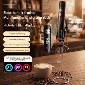 Mousseur à <span class=keywords><strong>lait</strong></span> électrique portable OEM ODM rechargeable par USB, 3 vitesses, qualité alimentaire, pour Latte et Cappuccino, avec logo personnalisé - Product Image 4