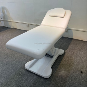 Lit de beauté électrique de luxe à double moteur, tête de lit réglable, lit de massage en cuir, lit de salon pour les cils, lit de soin du visage - Product Image 4