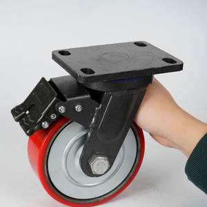 Atacado Fábrica de Fornecimento Durável <span class=keywords><strong>1</strong></span> Ton Carga Heavy Duty Rígida Poliuretano Industrial Giratória com Freio Roda <span class=keywords><strong>Caster</strong></span> - Product Image 2