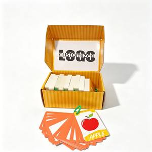 Cartes flash éducatives personnalisées avec logo pour les tout-petits, apprentissage précoce, cartes de <span class=keywords><strong>mots</strong></span> sur les fruits avec anneau et boîte d'emballage - Product Image 1