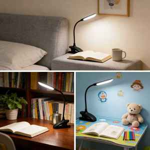 Lámpara LED de noche para lectura, lámpara de mesa con protección para los ojos, lámpara de escritorio ajustable con clip, flexible, para estudio, dormitorio, lectura con batería - Product Image 2